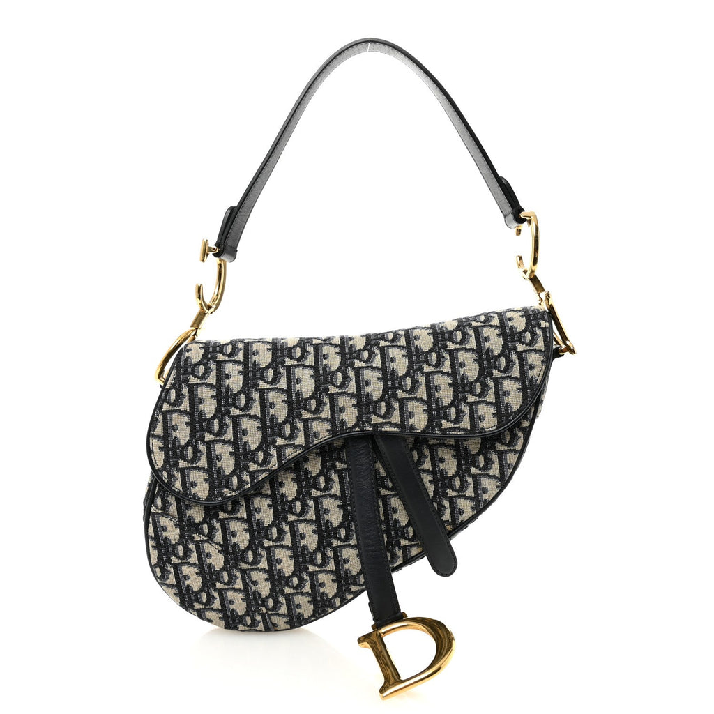 Christian Dior Oblique Saddle Bag Blue