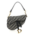 Christian Dior Oblique Saddle Bag Blue