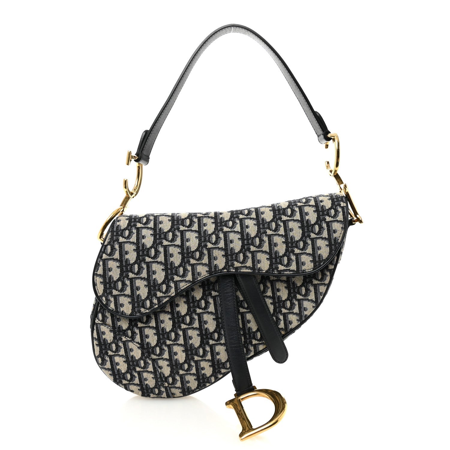 Christian Dior Oblique Saddle Bag Blue