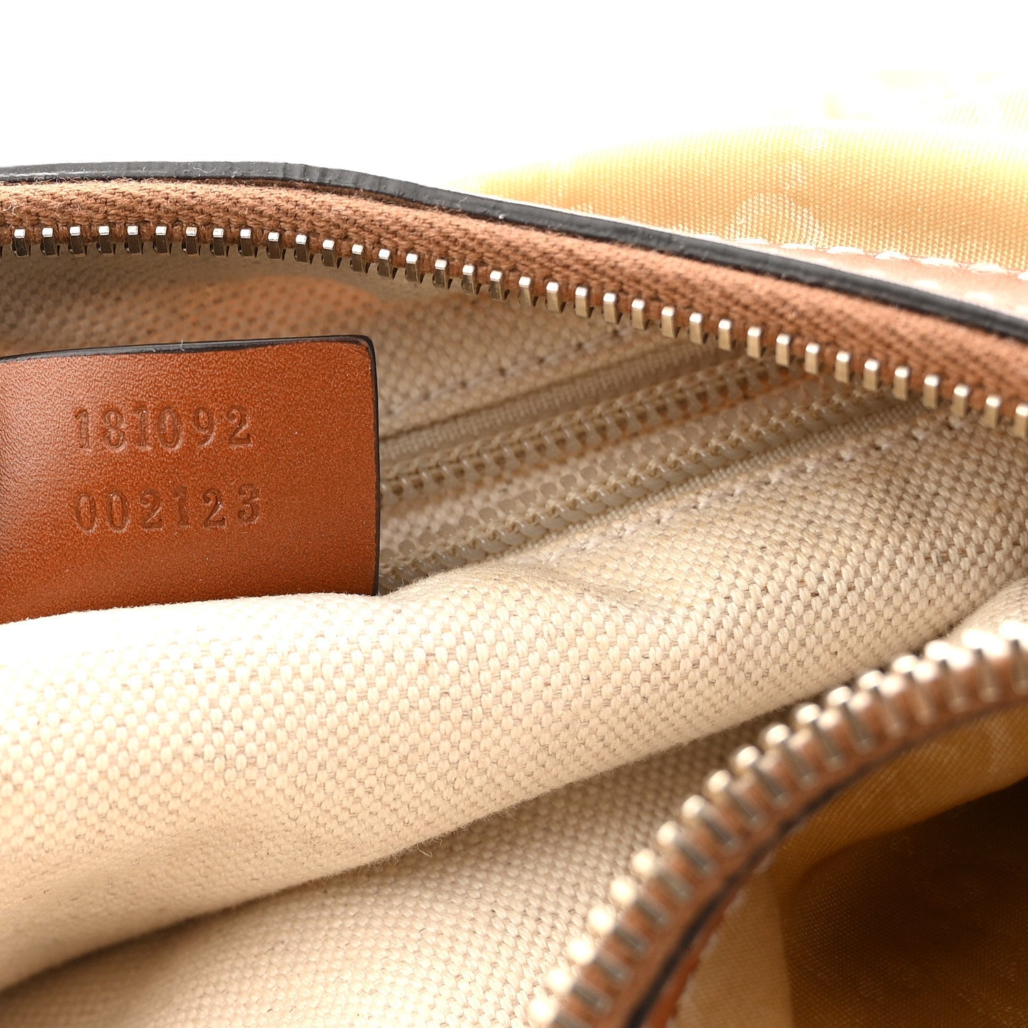 Gucci Nylon Monogram Web Medium Half Moon Hobo  Beige