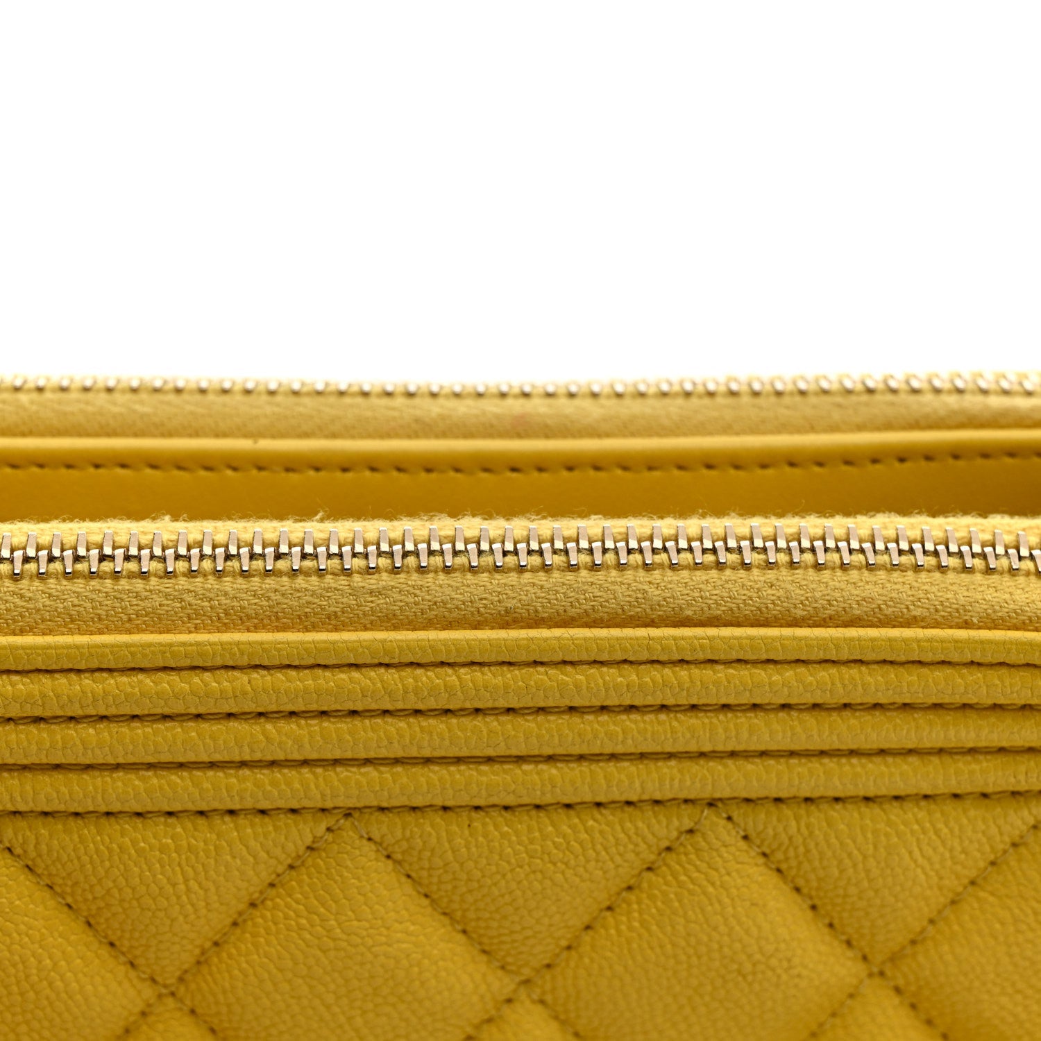 Chanel Caviar Quilted Small Boy Clutch With Chain Yellow