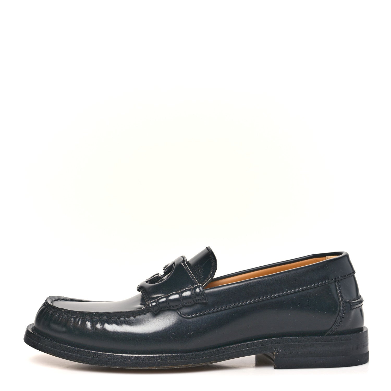 Gucci Millennial Ribot Cut Out Interlocking G Loafers 35.5 Black