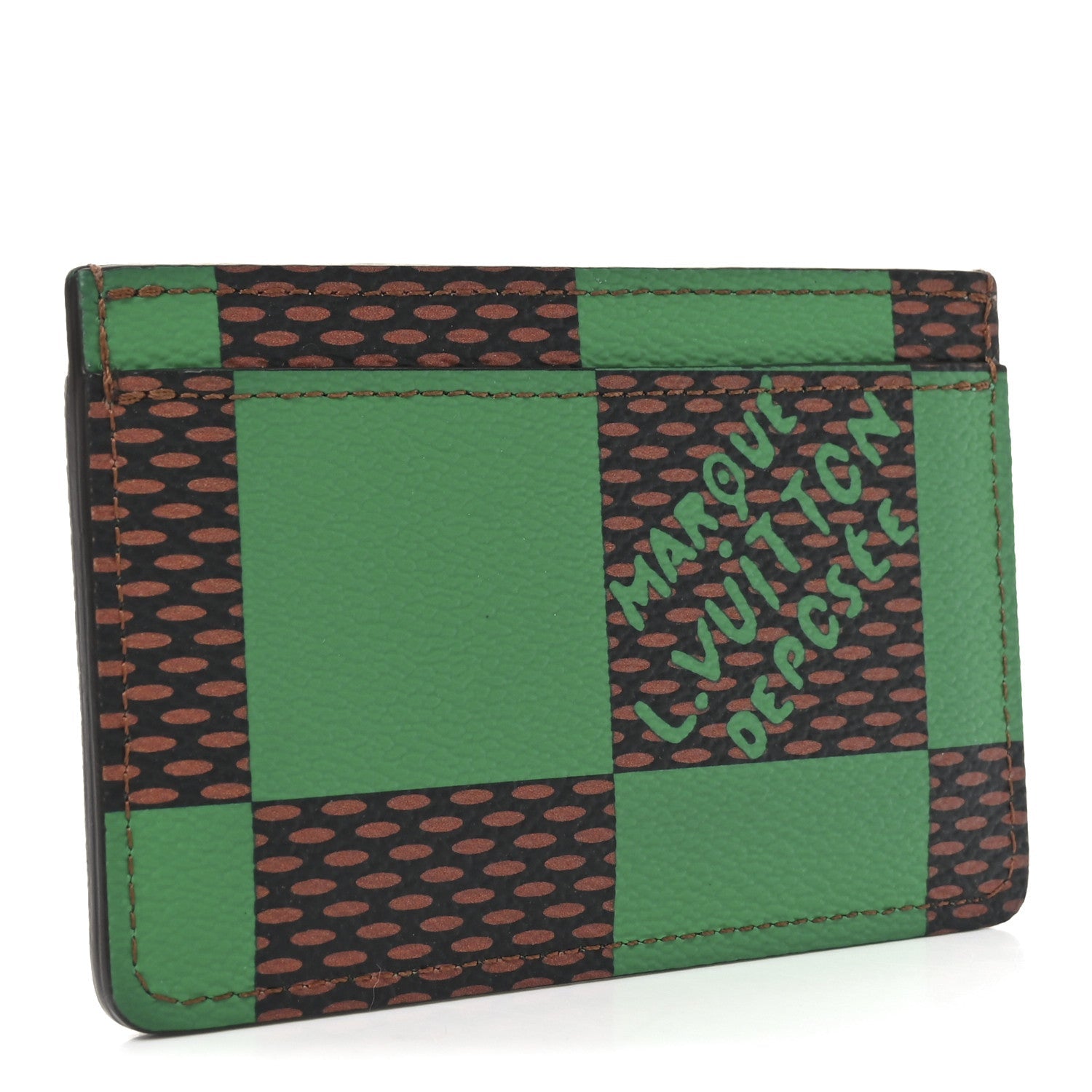 Louis Vuitton Damier Pop Porte Cartes Simple Card Holder Green