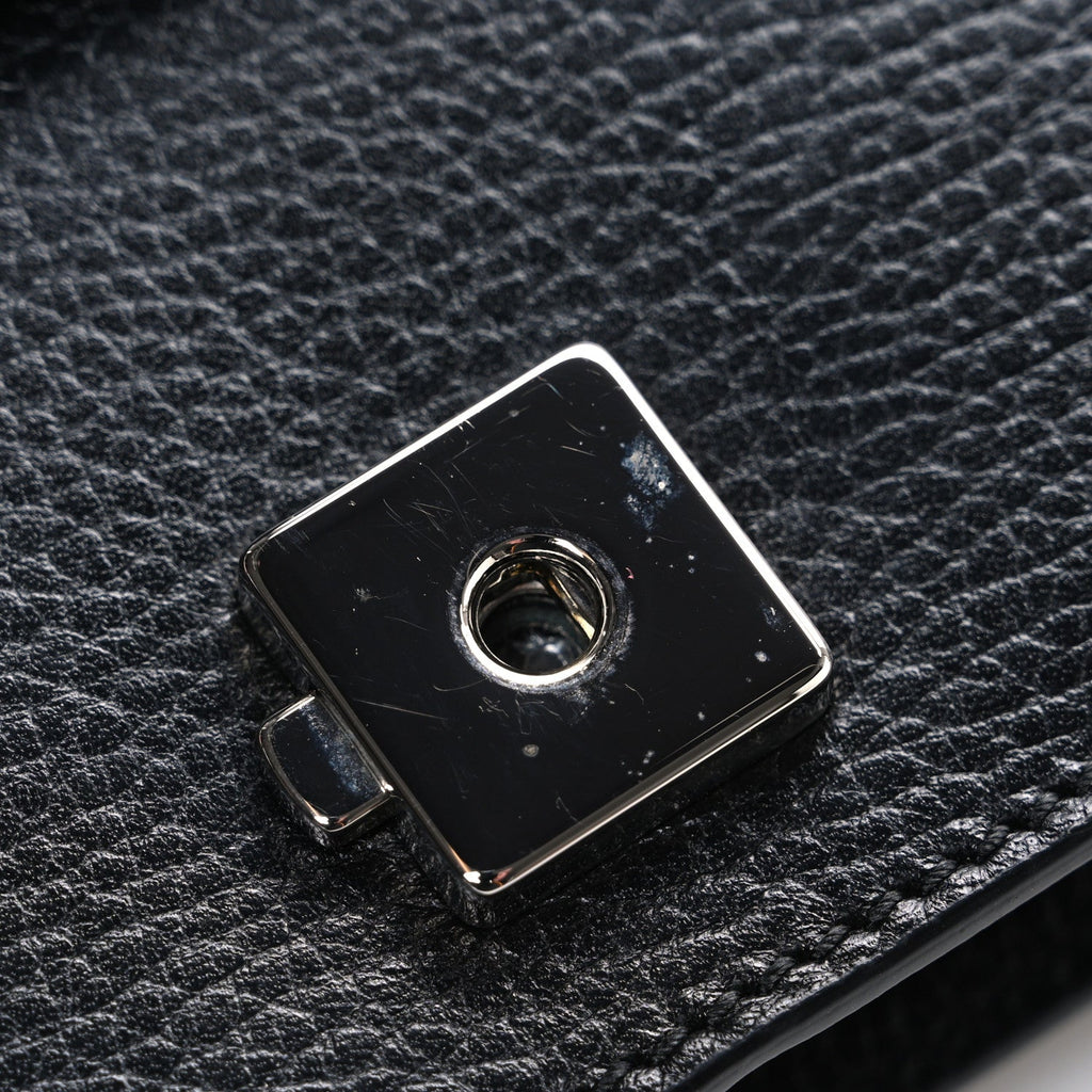 Gucci Dollar Calfskin Enamel Small Dionysus Shoulder Bag Black Electric Blue