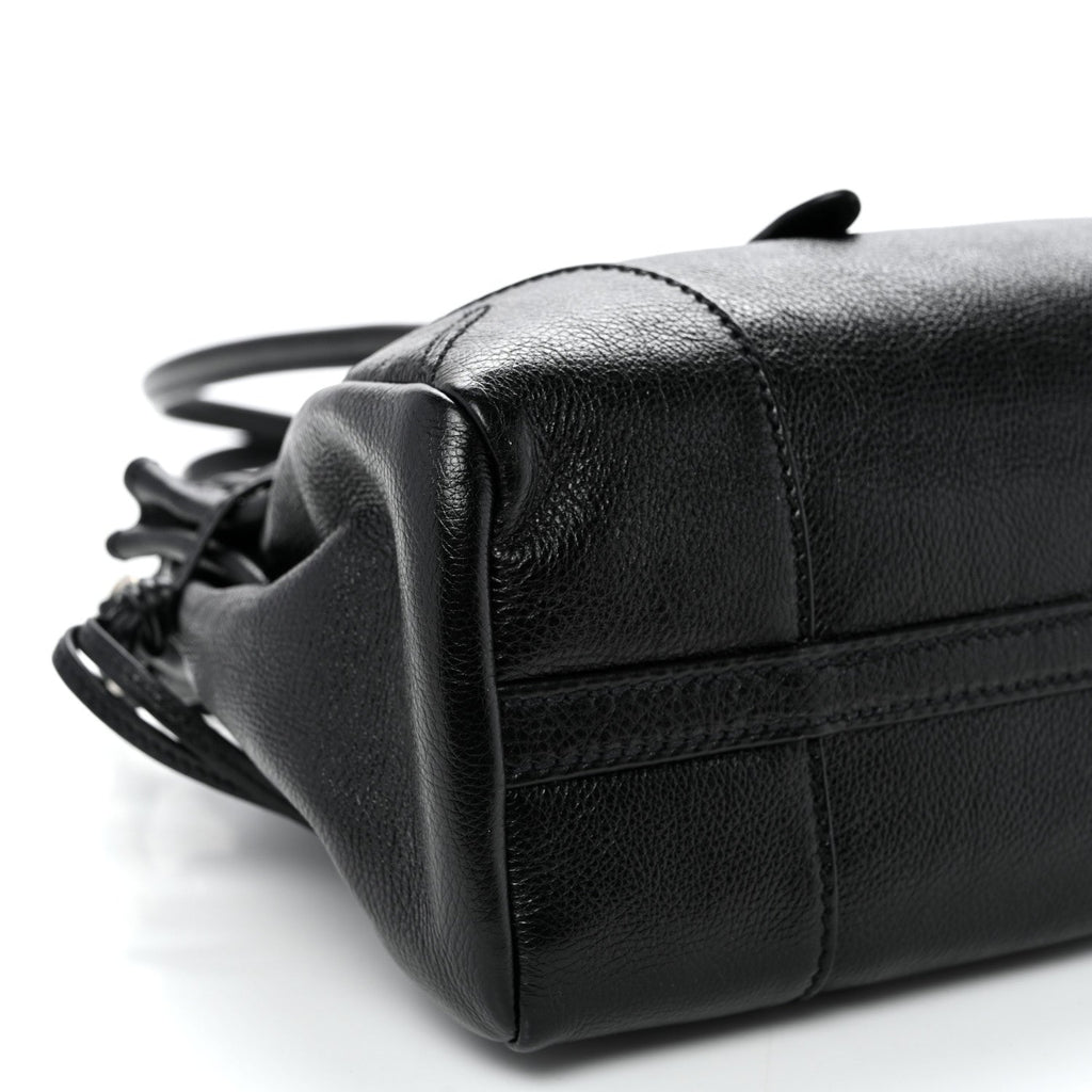 Prada Antiqued Calfskin Triangle Medium Bonnie Shoulder Bag Black