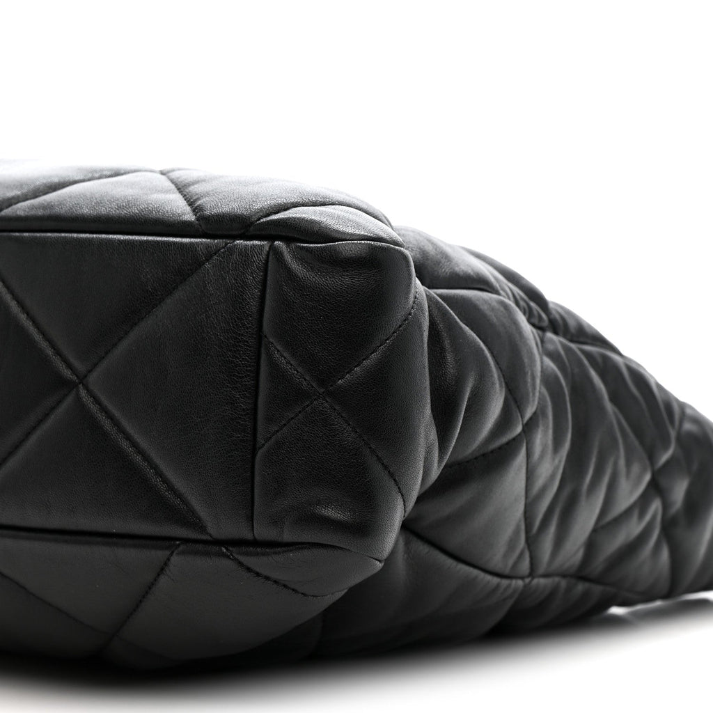 Chanel Lambskin Quilted Chanel 19 Shopping Bag Black