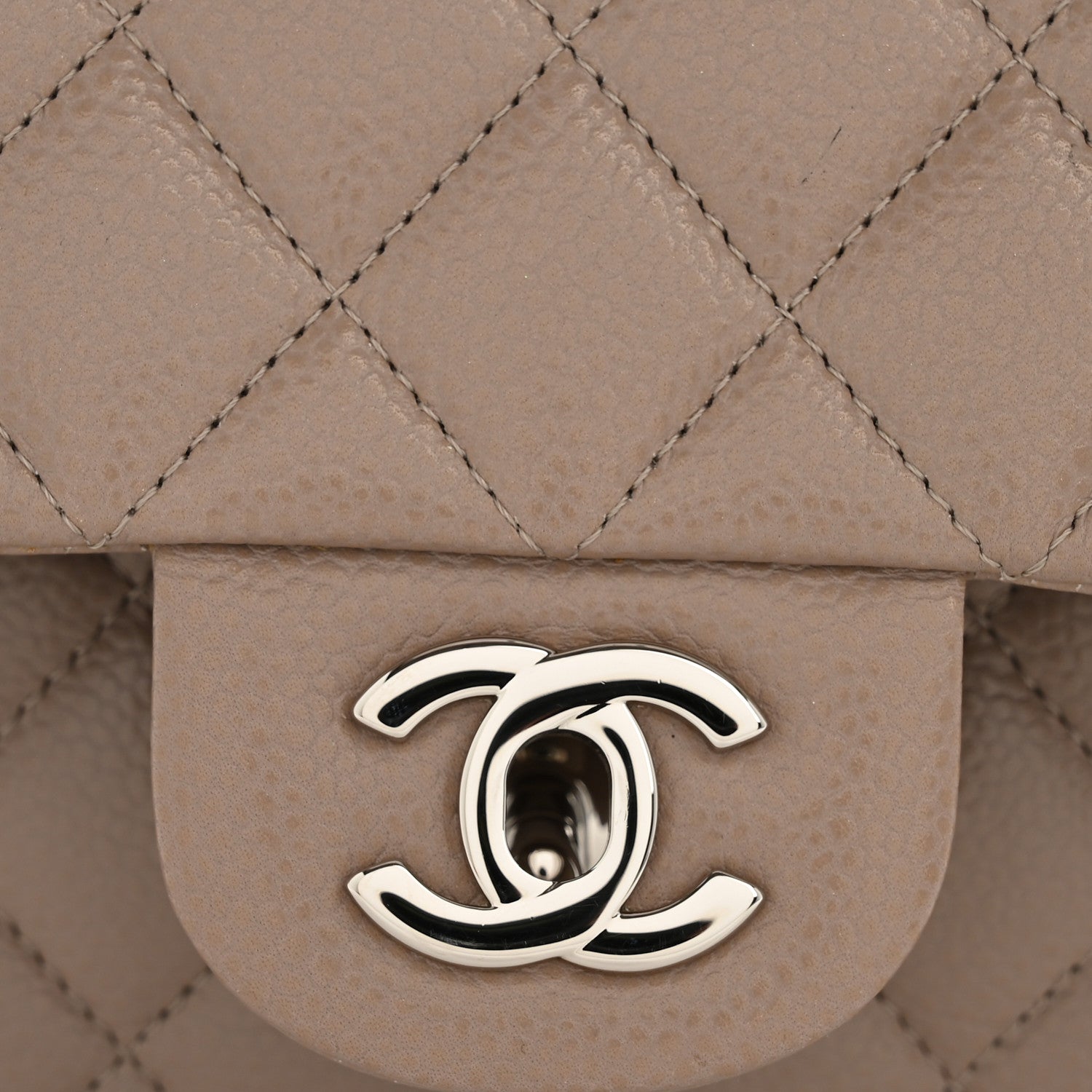 Chanel Caviar Quilted Medium Double Flap Taupe