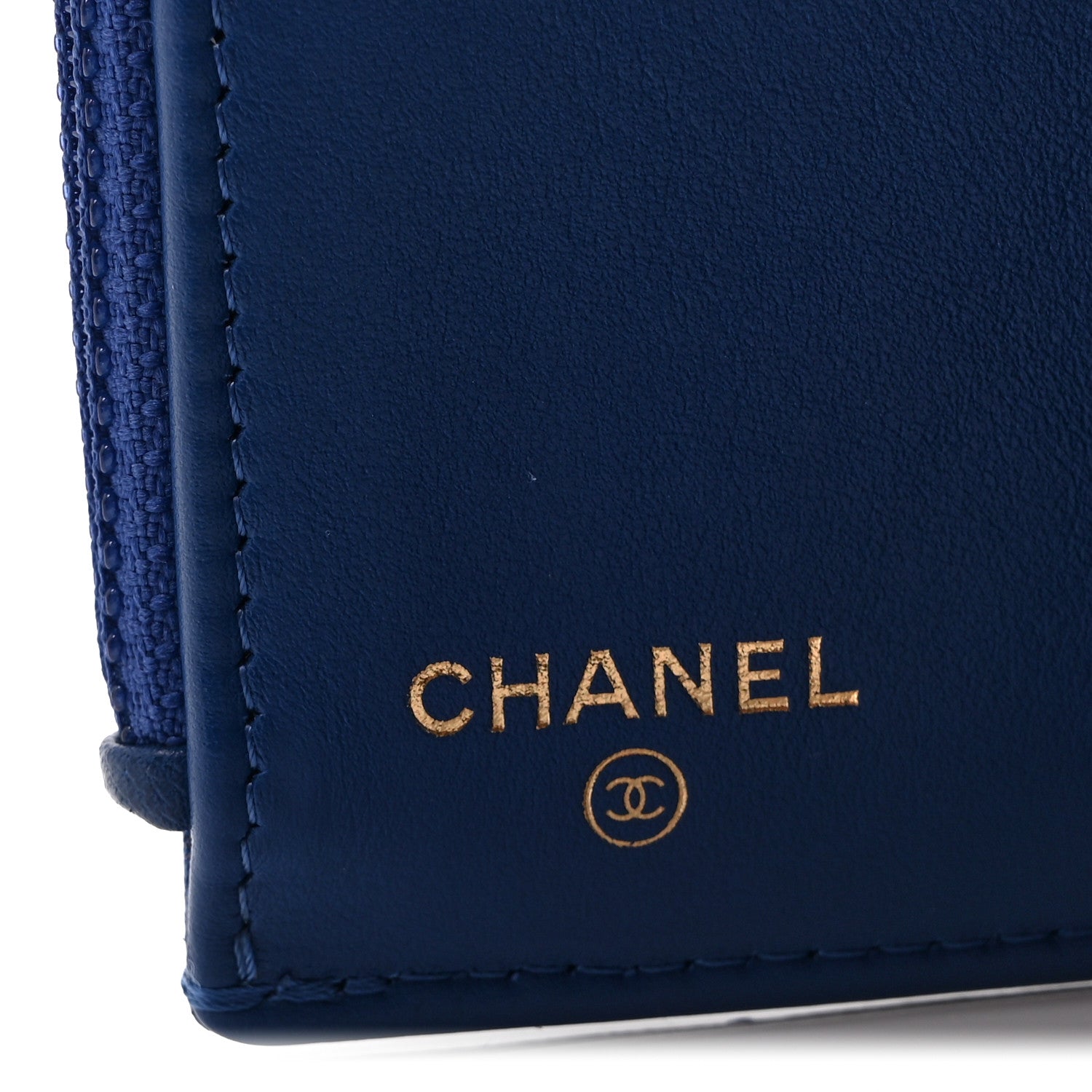 Goatskin Quilted Chanel 19 Small Flap Wallet  Blue
