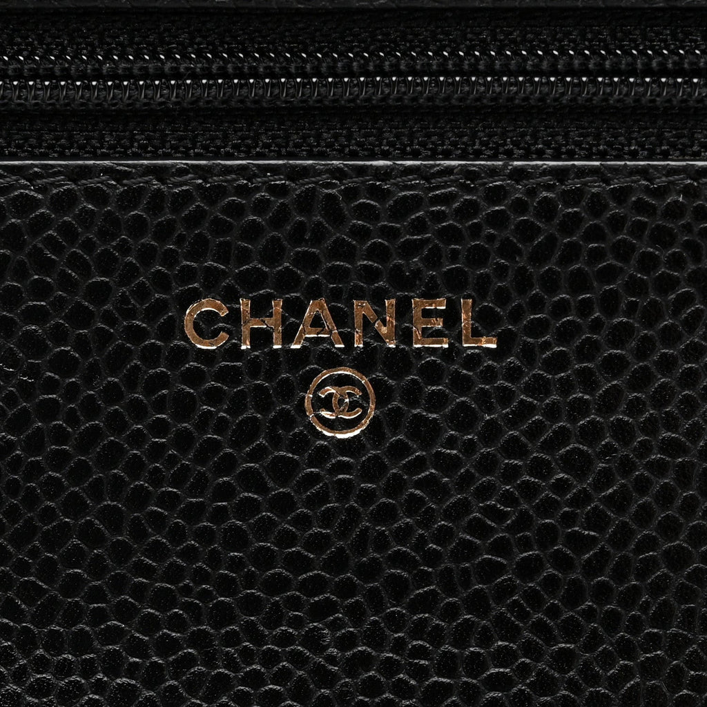 Chanel Caviar Quilted Wallet on Chain WOC Black