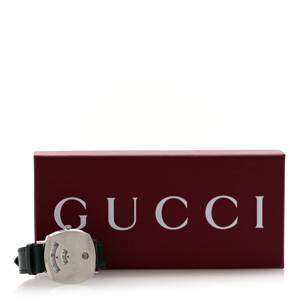 Gucci Stainless Steel Calfskin 35mm Grip Quartz Watch Black