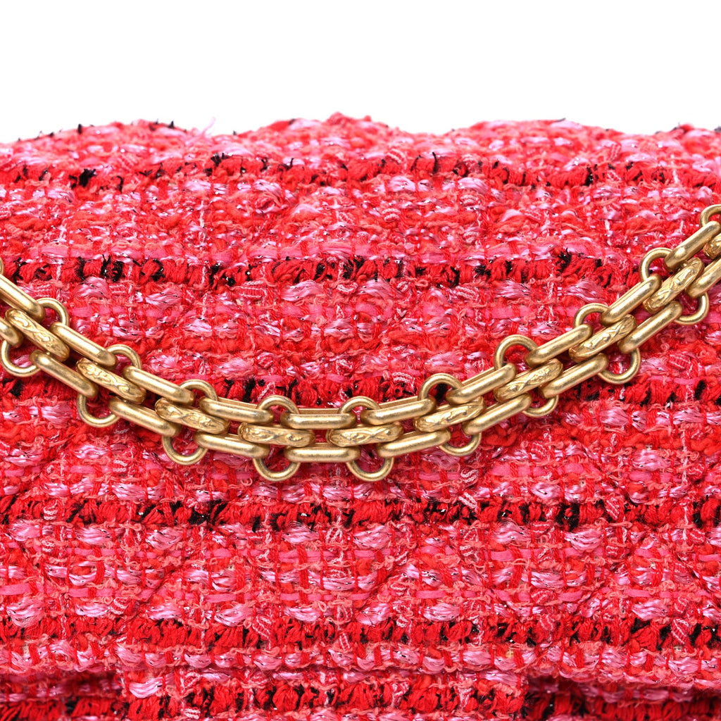 Chanel Tweed Quilted Mini 2.55 Reissue Flap Red Ecru Black