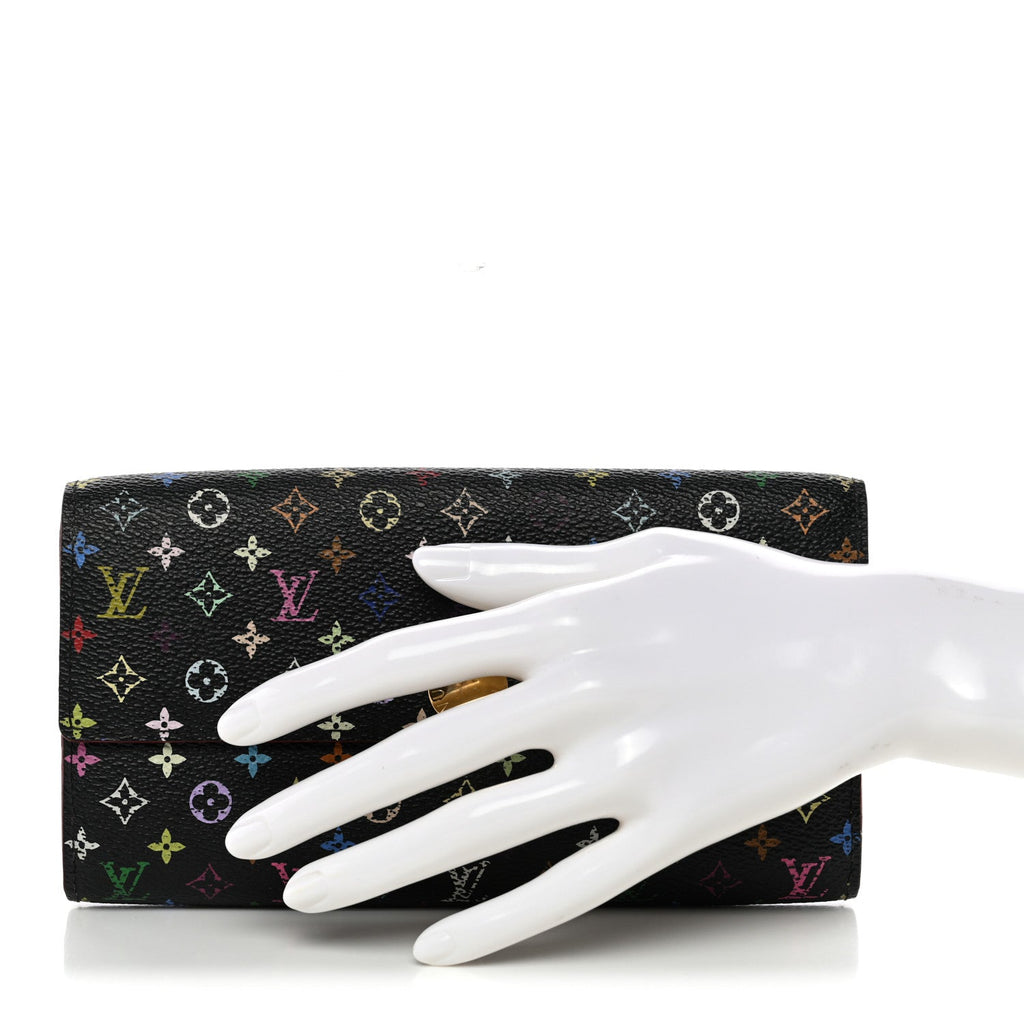 Louis Vuitton Monogram Multicolor Sarah Wallet Black Pistache