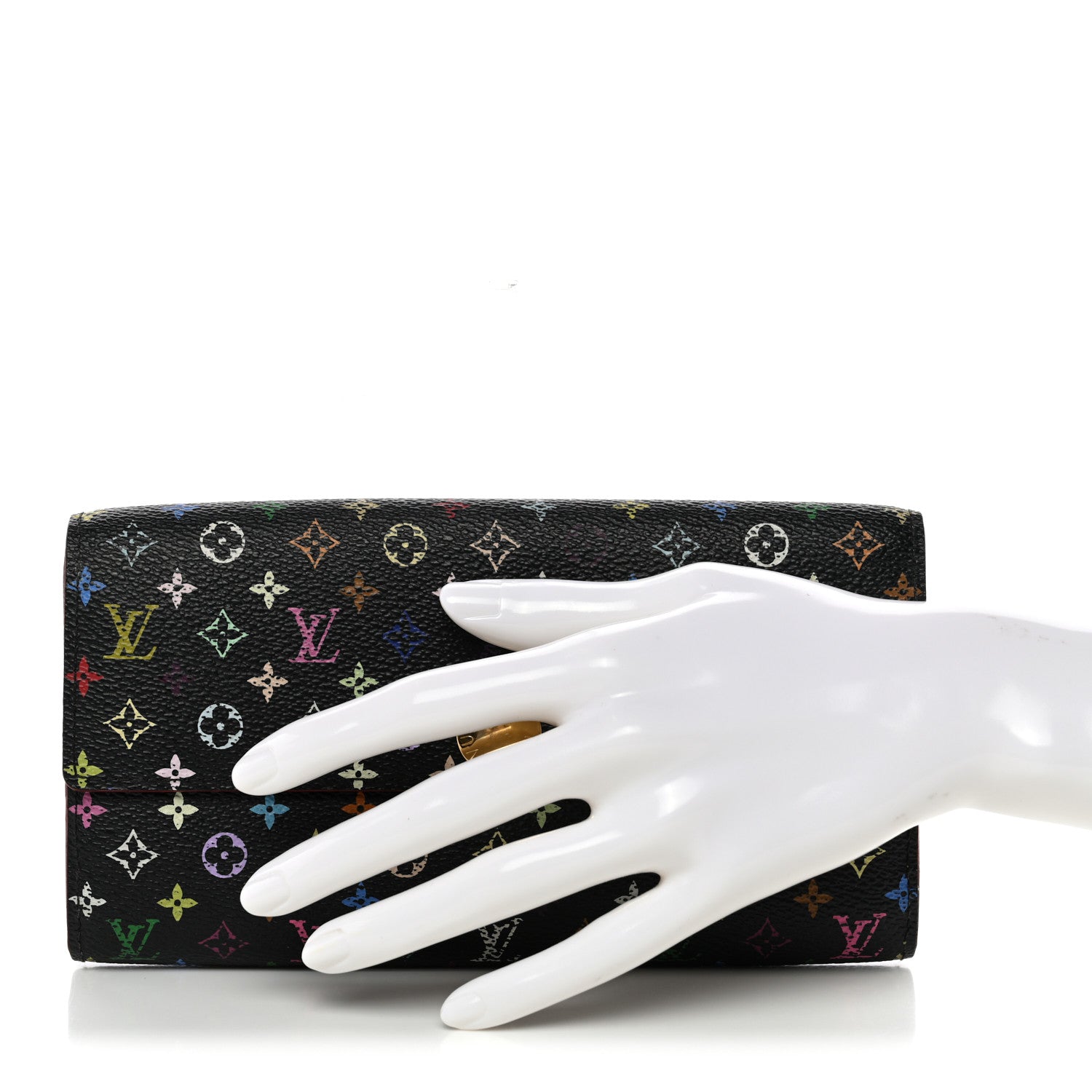 Louis Vuitton Monogram Multicolor Sarah Wallet Black Pistache