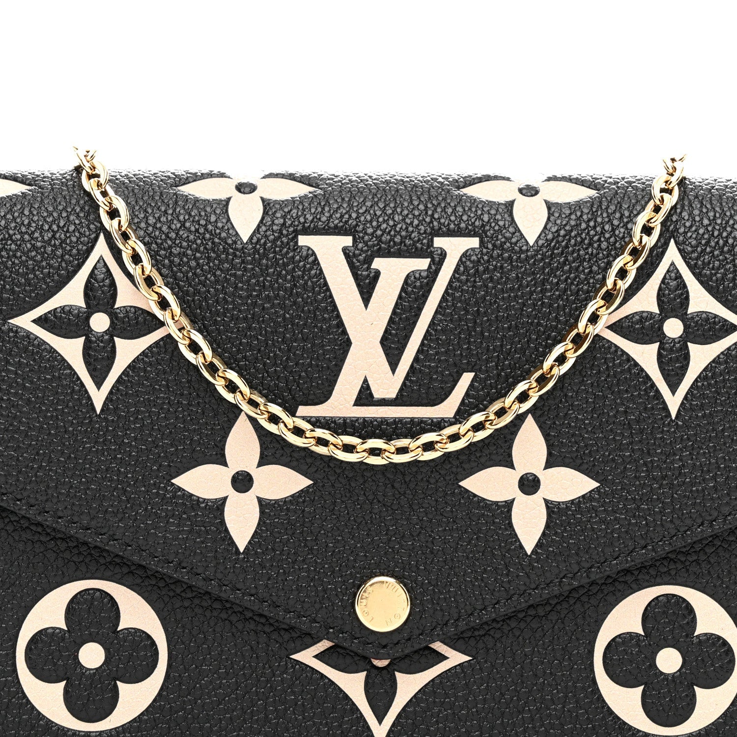 Louis Vuitton Empreinte Monogram Giant Felicie Pochette Black Beige