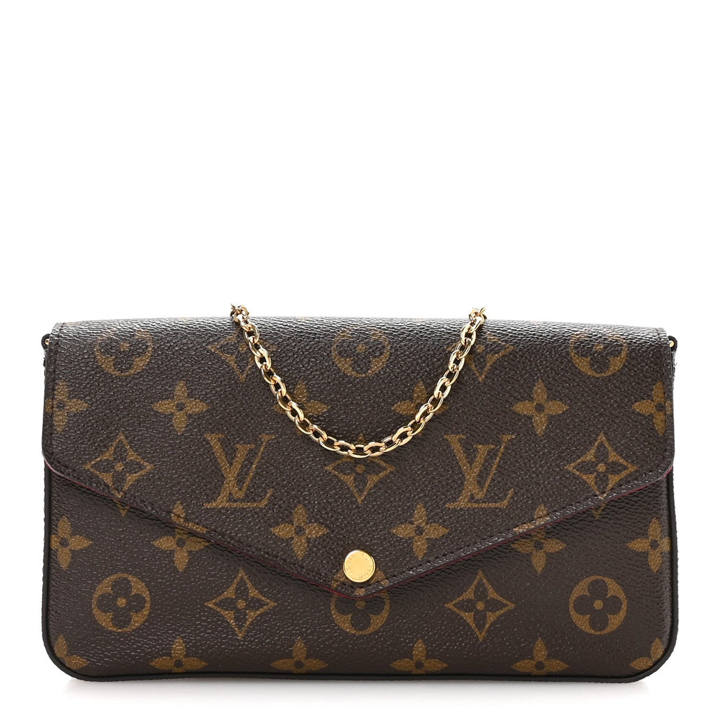 Louis Vuitton Monogram Pochette Felicie Chain Wallet Fuchsia