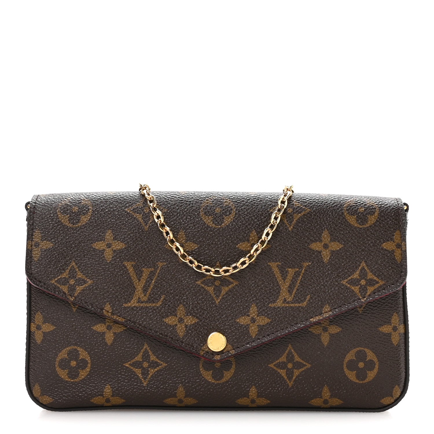 Louis Vuitton Monogram Pochette Felicie Chain Wallet Fuchsia