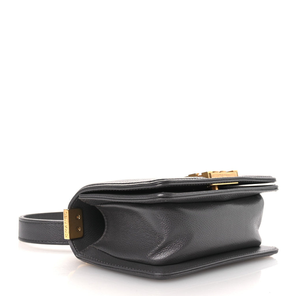 Chanel Caviar Quilted Mini Boy Flap Dark Grey