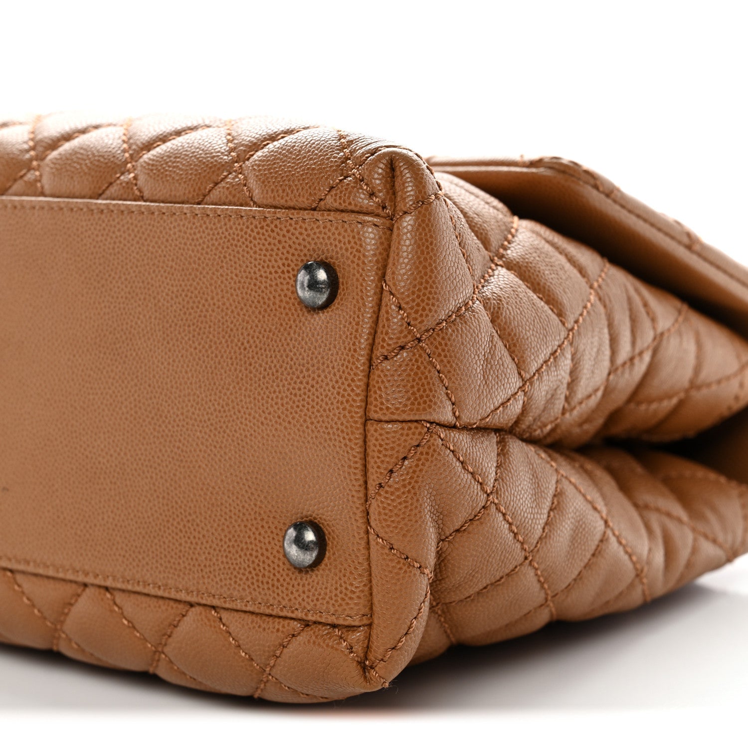 Chanel Caviar Quilted Medium Coco Handle Flap Camel