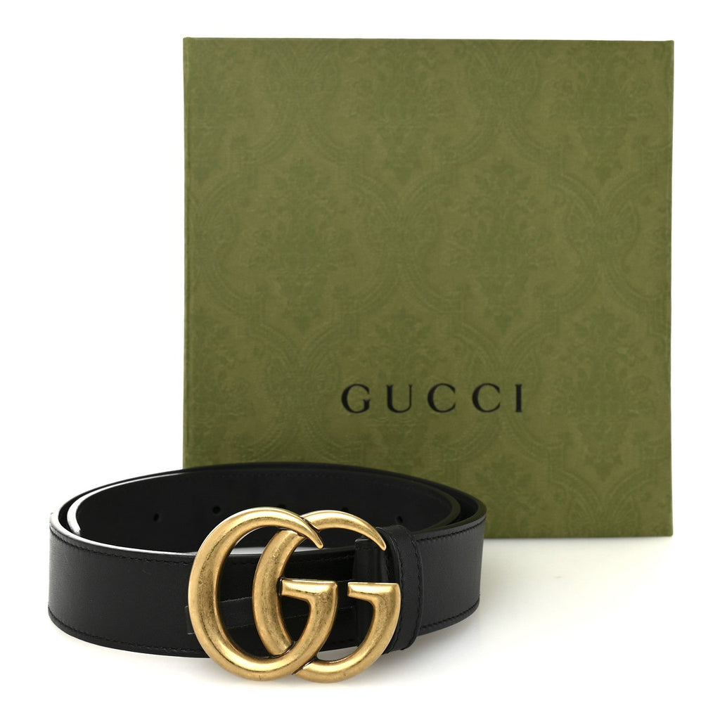Gucci Calfskin Double G 30mm Belt 65 26 Black