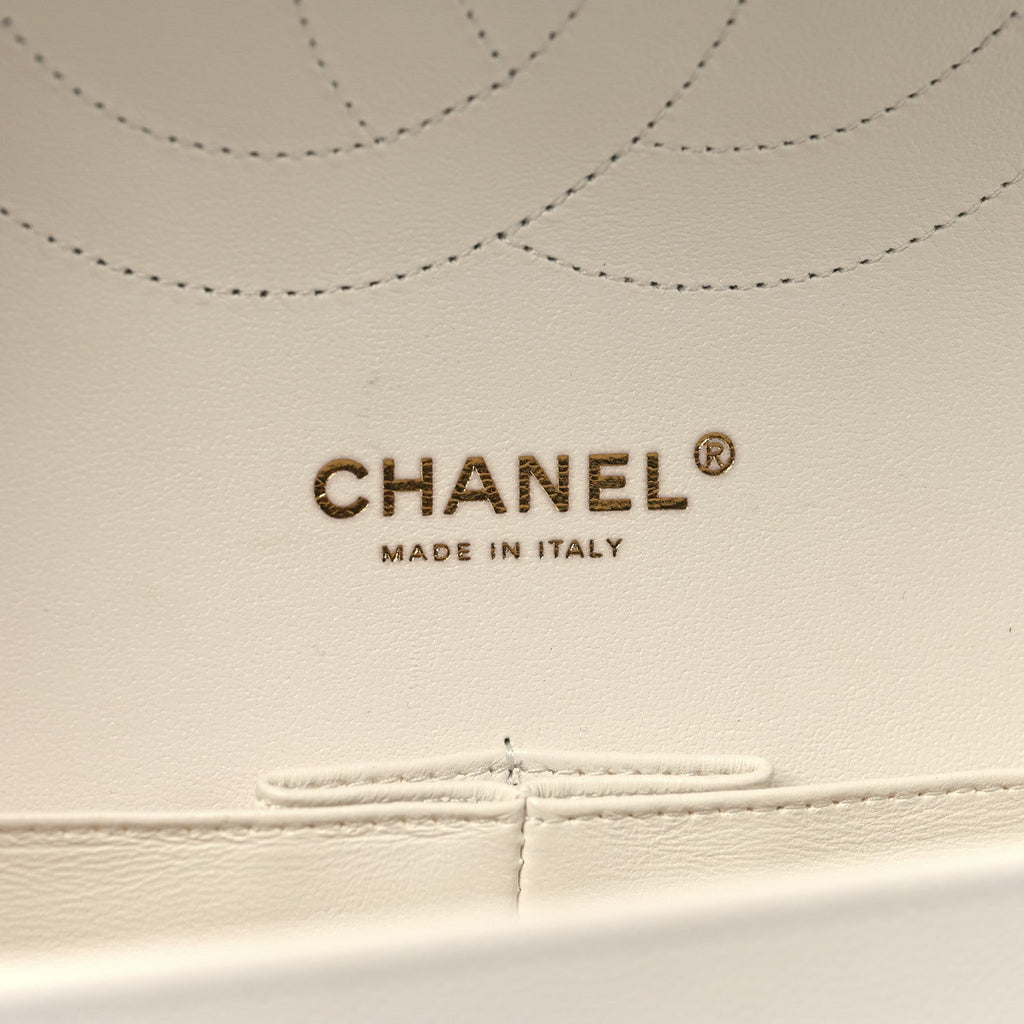 Chanel Caviar Quilted Jumbo Double Flap White