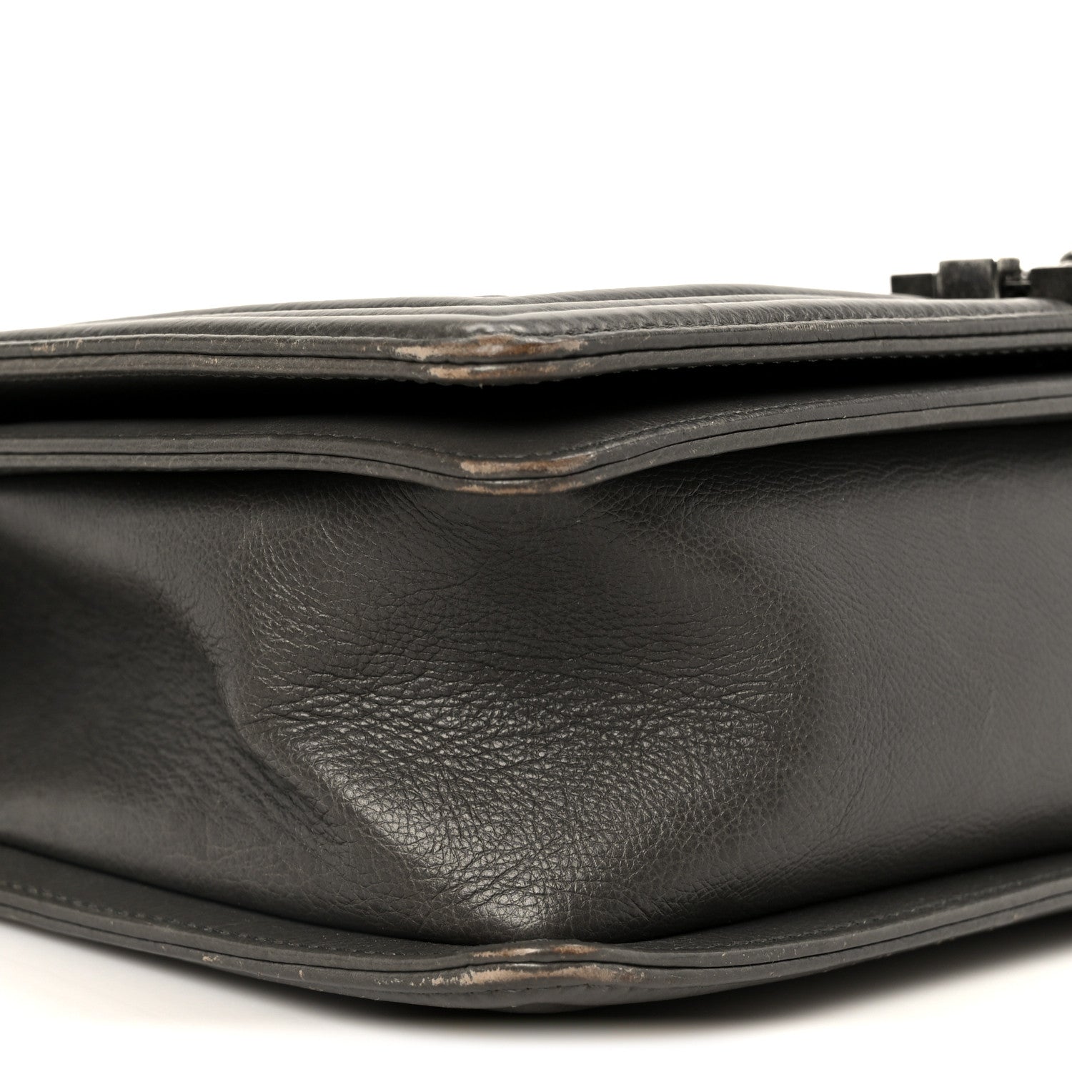 Chanel Calfskin Double Stitch New Medium Boy Flap Grey