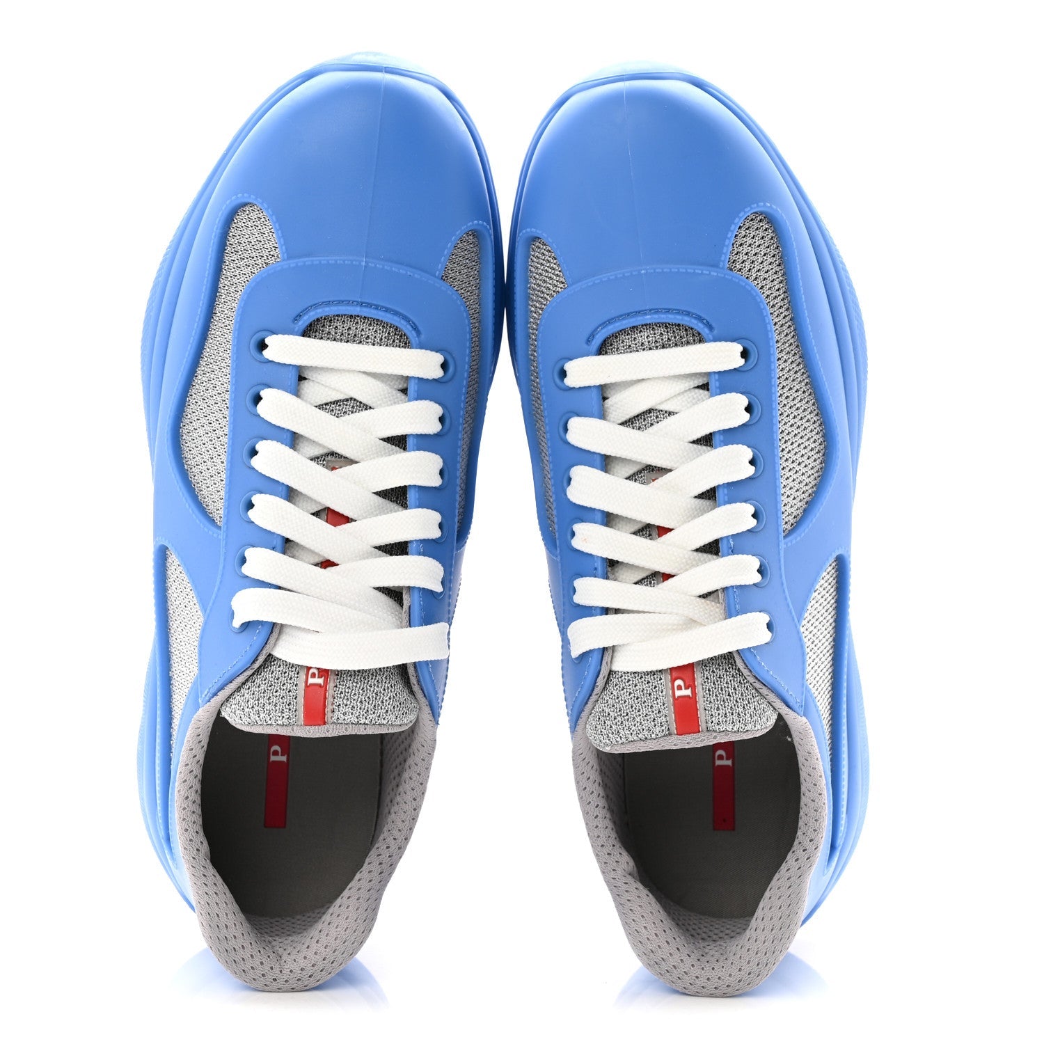 Prada Soft Rubber Mesh Mens America's Cup Sneakers 41 Blue