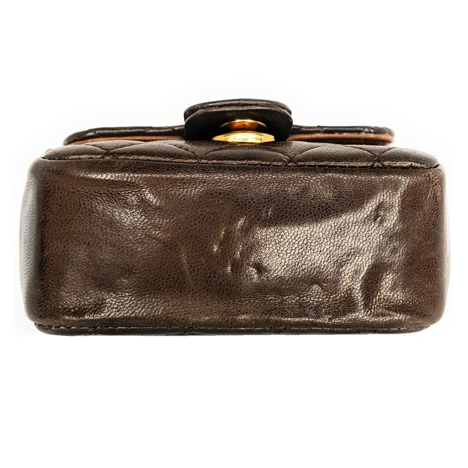 Chanel Vintage Brown Quilted Micro Belt Bag