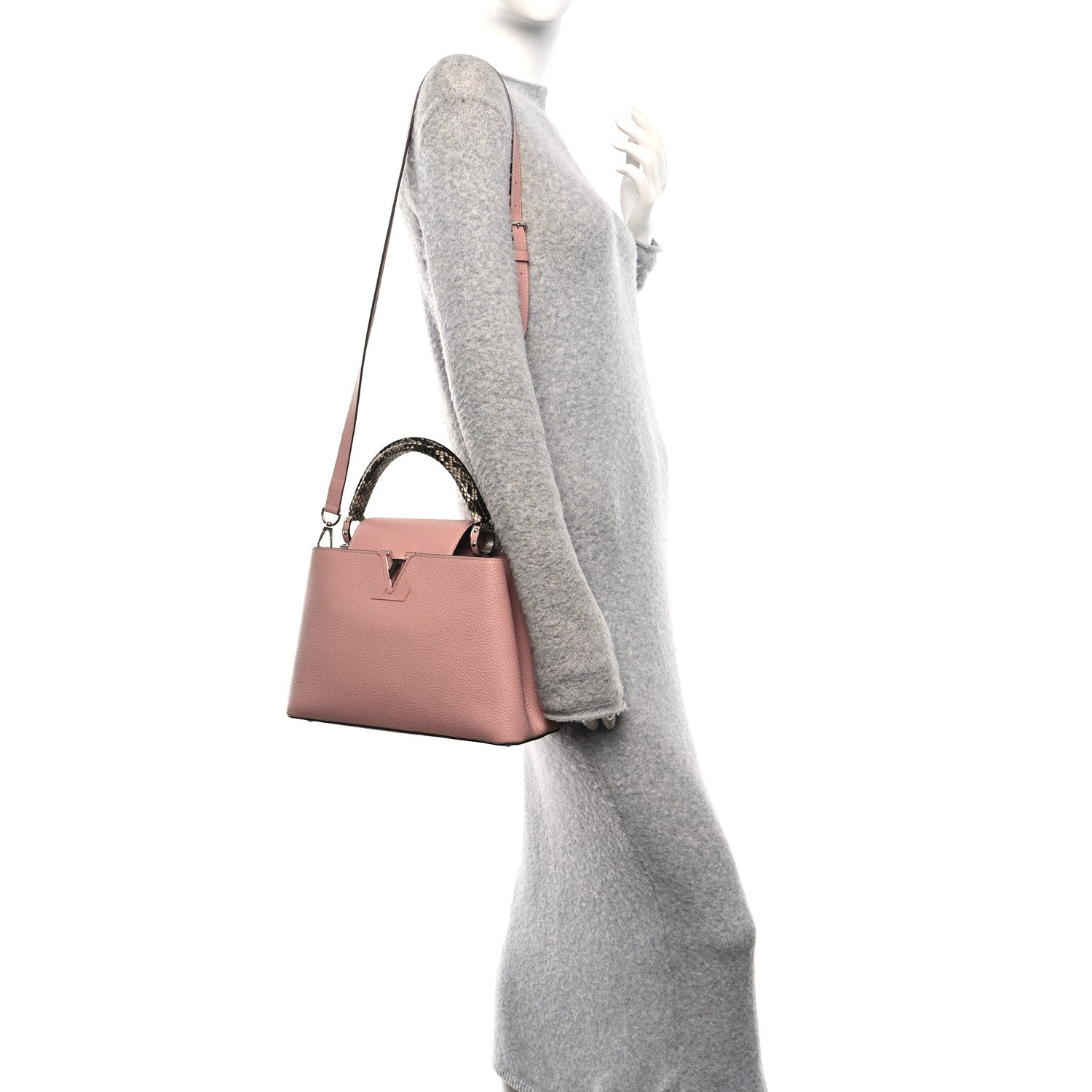 Louis Vuitton Taurillon Snakeskin Capucines PM Magnolia