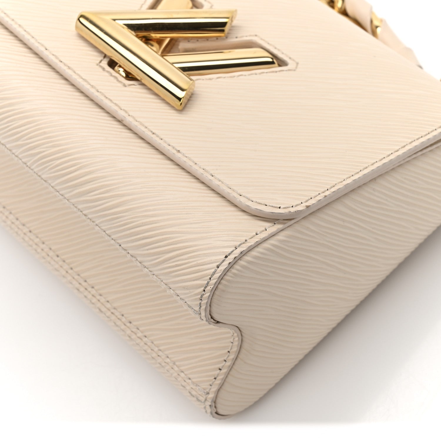 Louis Vuitton Epi Twist Braided Chain Shoulder Bag PM Quartz White