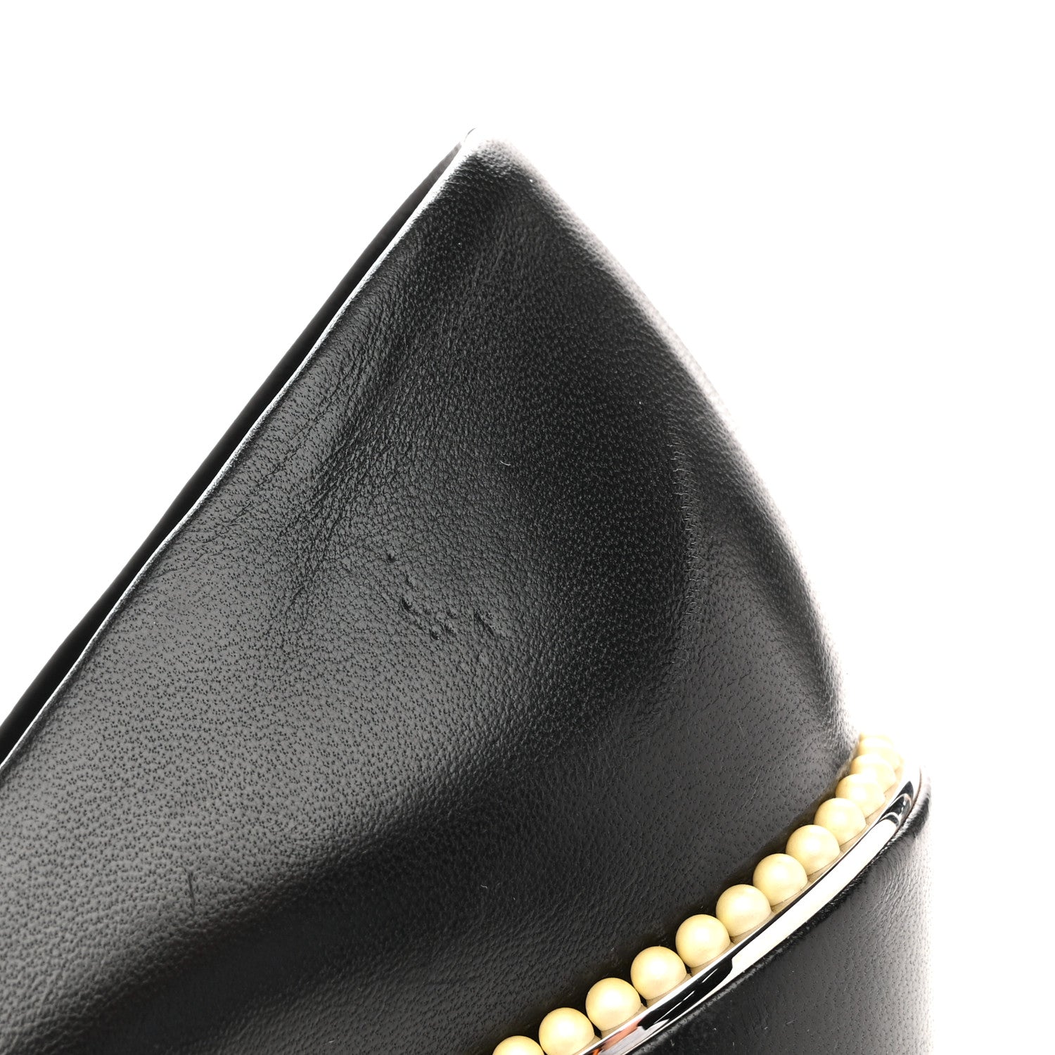 Lambskin Pearl Cap Toe Pumps 35 Black