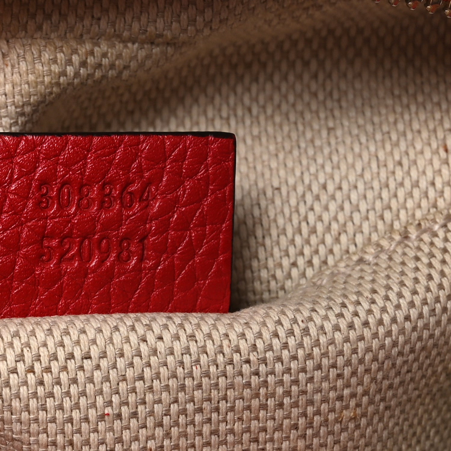 Gucci Pebbled Calfskin Small Soho Disco Bag Tabasco Red
