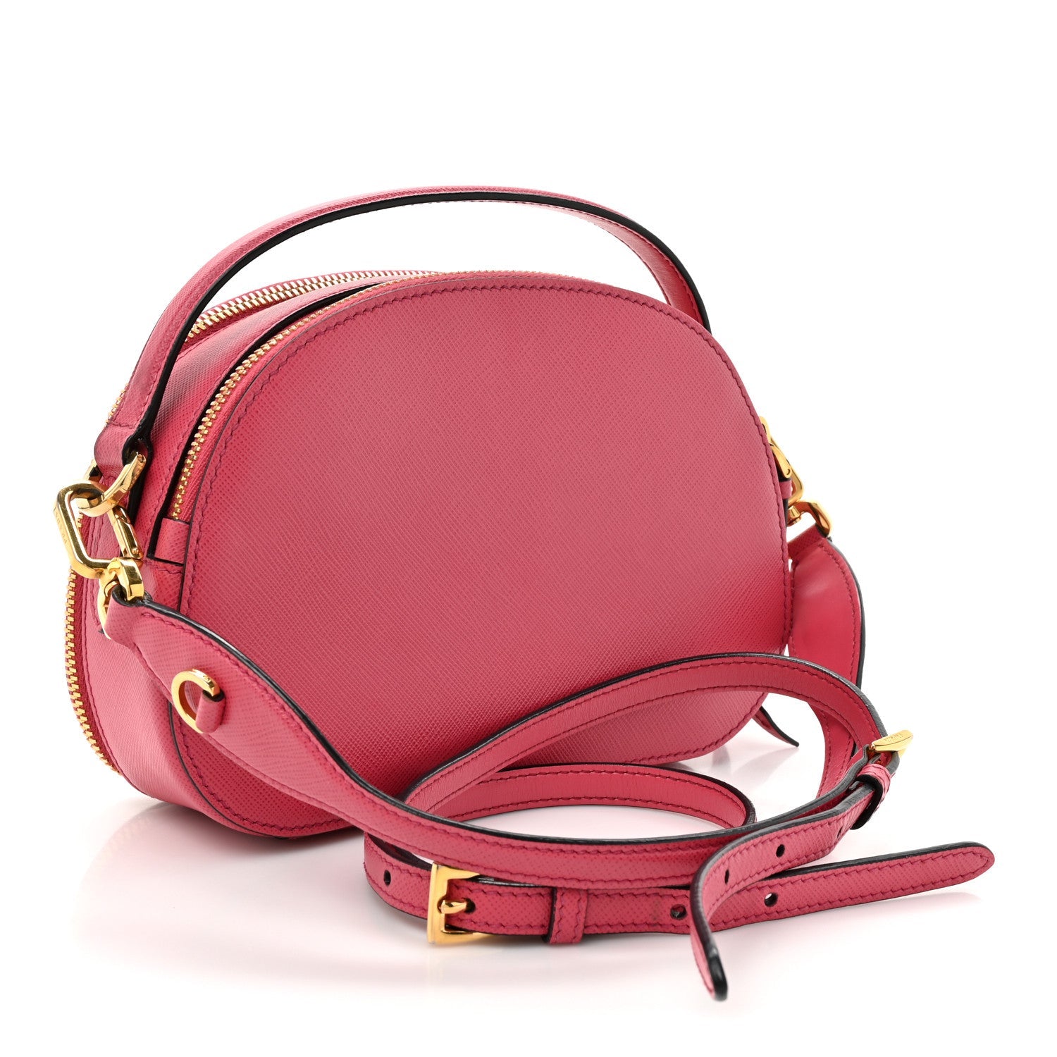 Prada Saffiano Lux Odette Crossbody Magenta