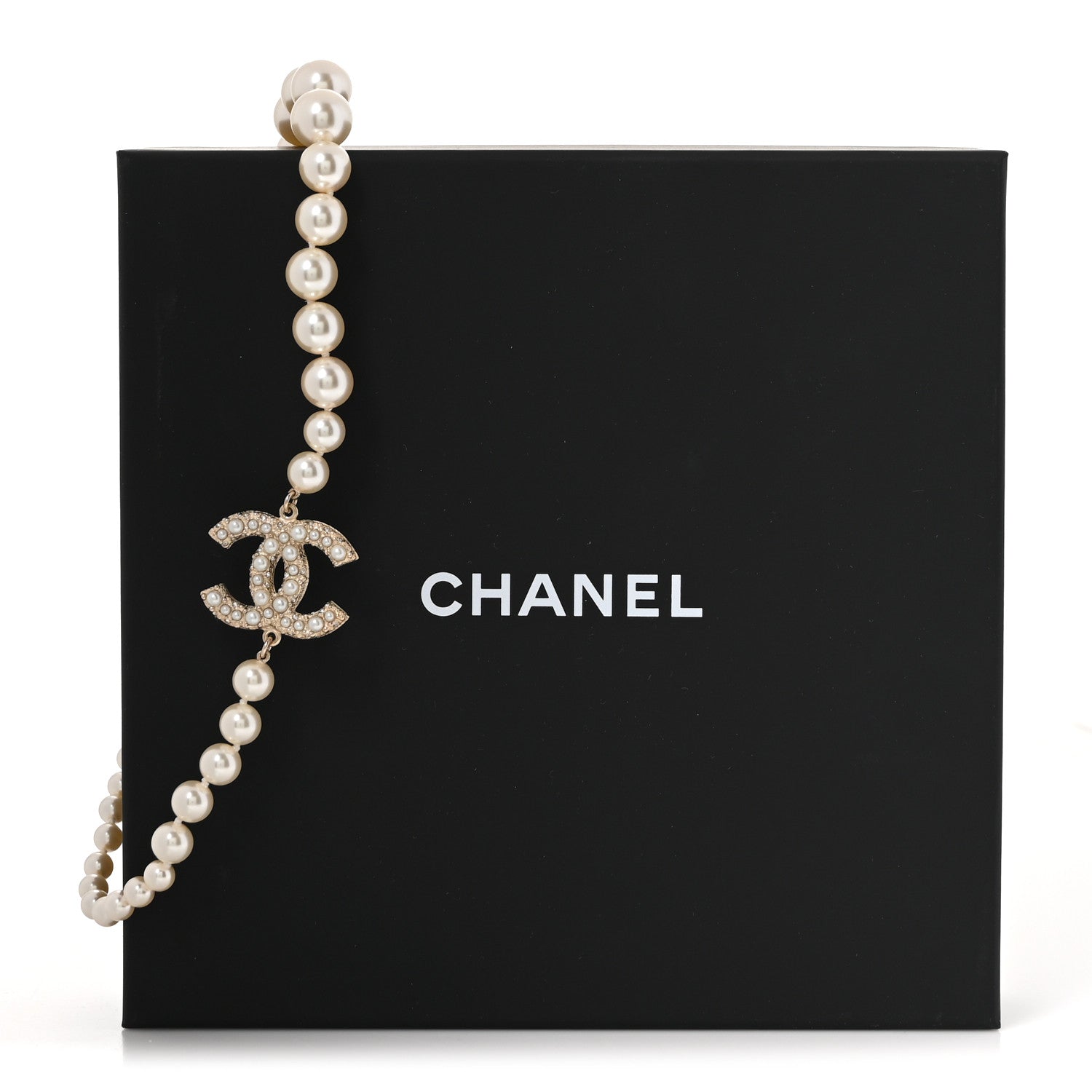 Pearl CC 100th Anniversary Necklace Light Gold