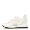 Louis Vuitton Calfskin Mesh Run Away Sneakers 37.5 White
