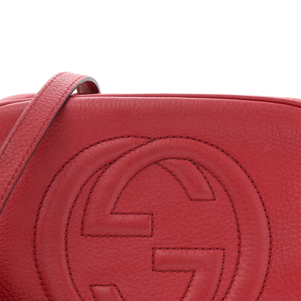 Gucci Pebbled Calfskin Small Soho Disco Bag Vibrant Red