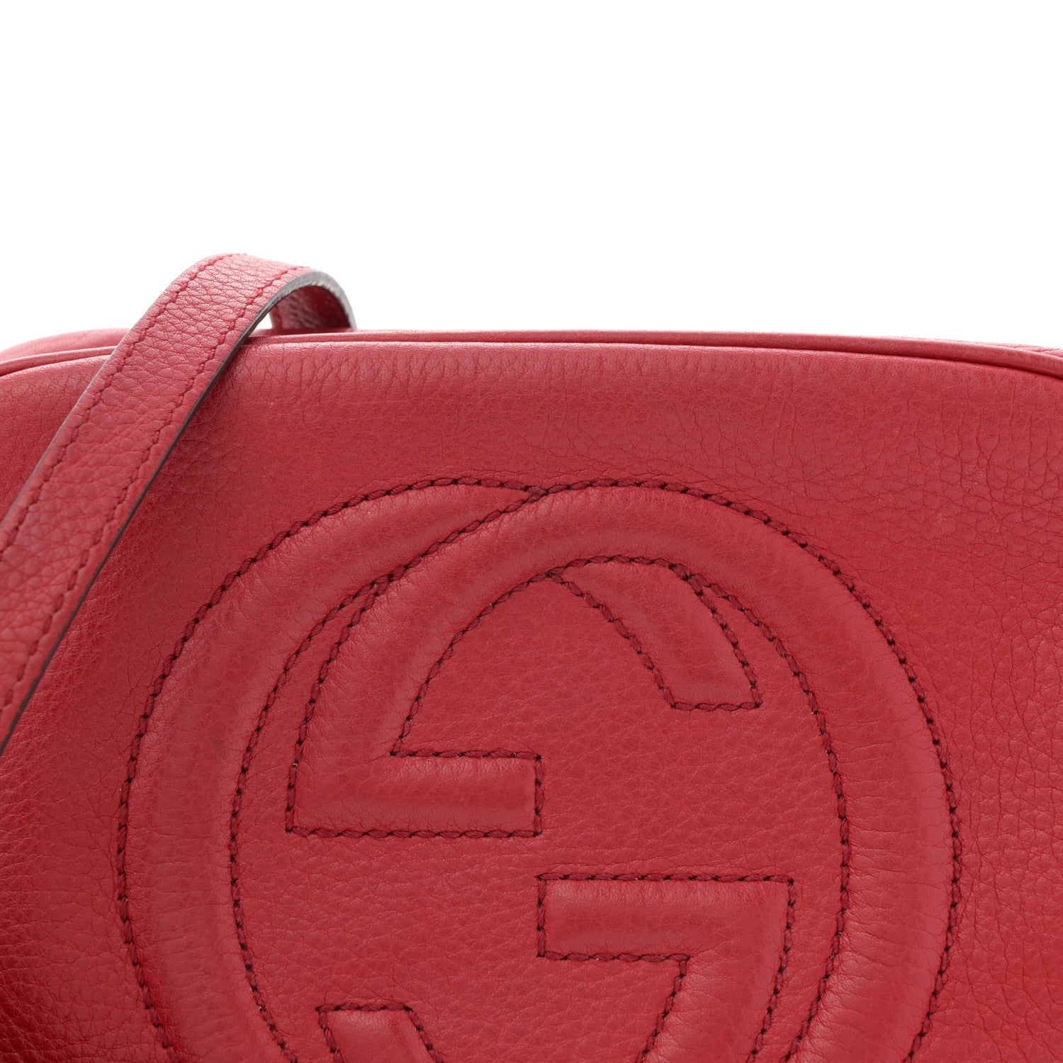 Gucci Pebbled Calfskin Small Soho Disco Bag Vibrant Red