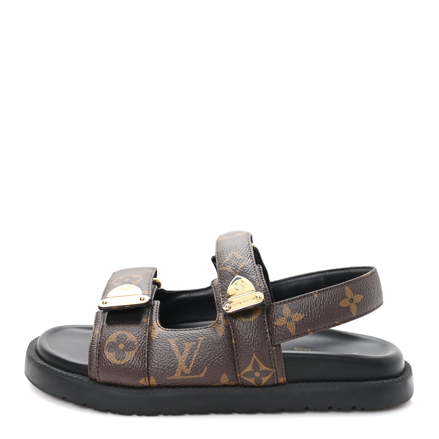 Louis Vuitton Monogram LV Sunset Comfort Flat Sandals 36 Cacao Brown