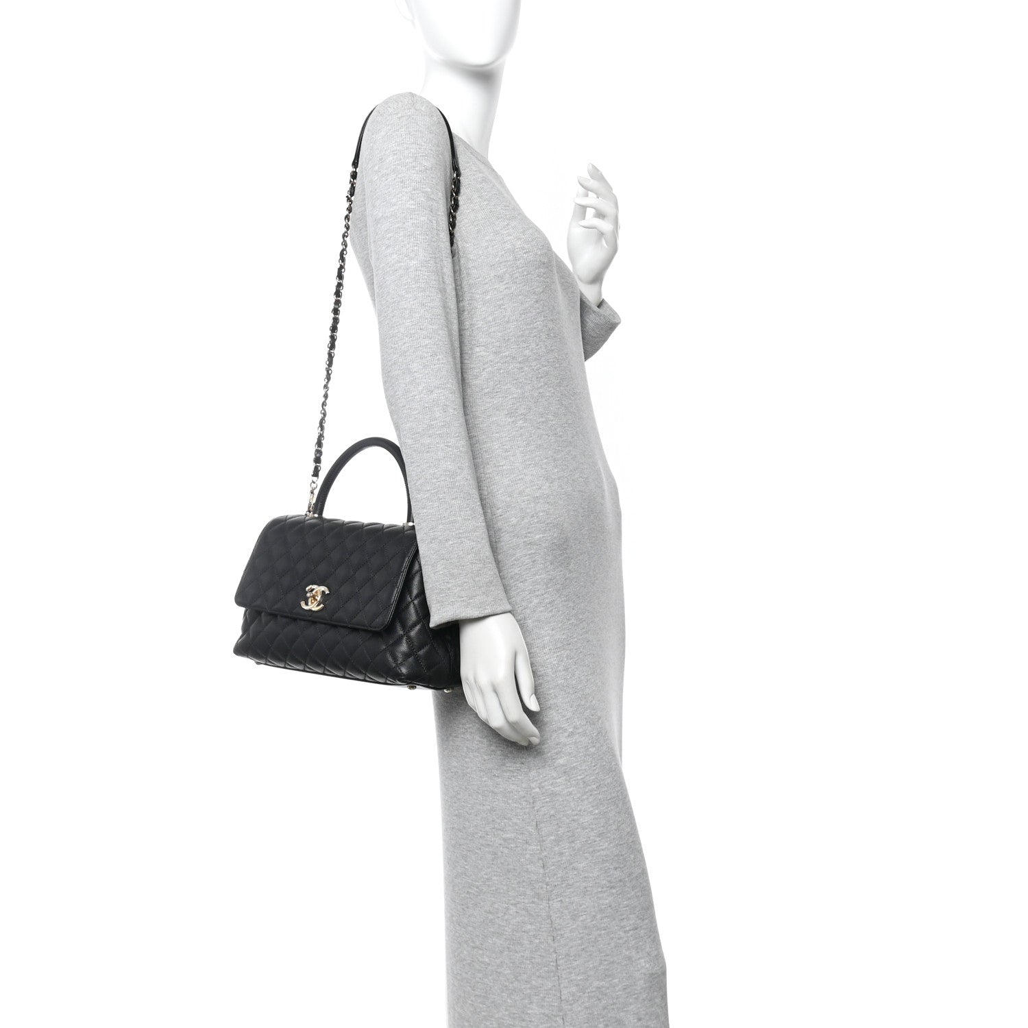 Chanel Caviar Quilted Small Coco Handle Flap Black
