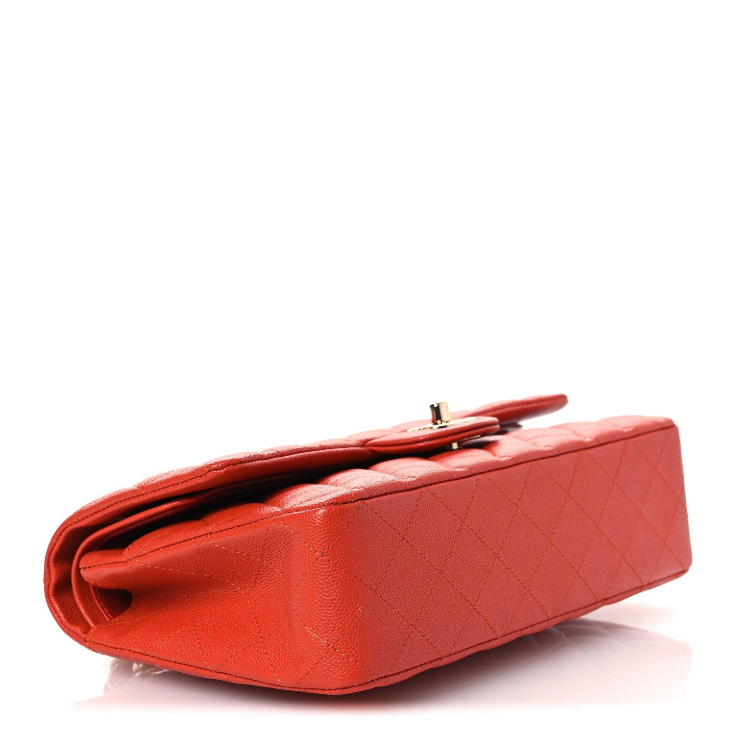 Chanel Caviar Quilted Medium Double Flap Light Red