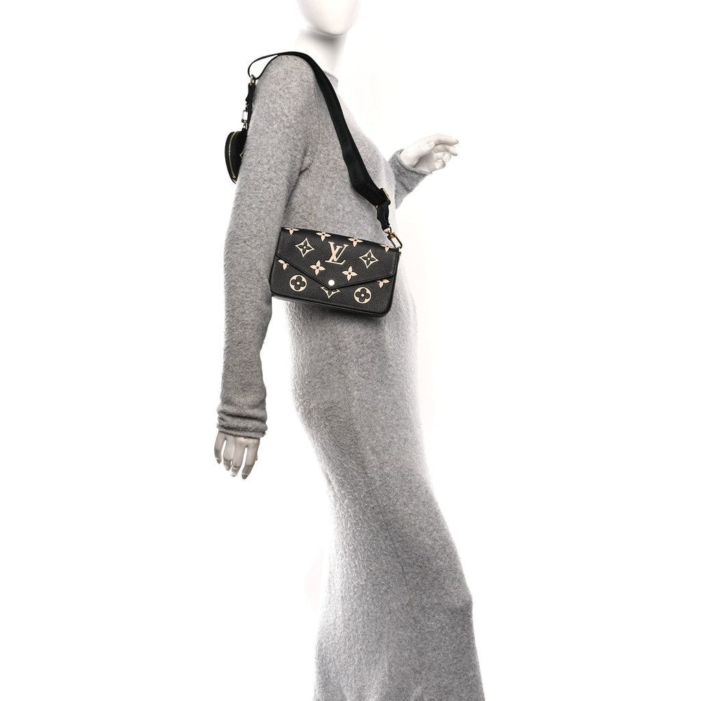 Louis Vuitton Empreinte Monogram Giant Felicie Pochette Black Beige