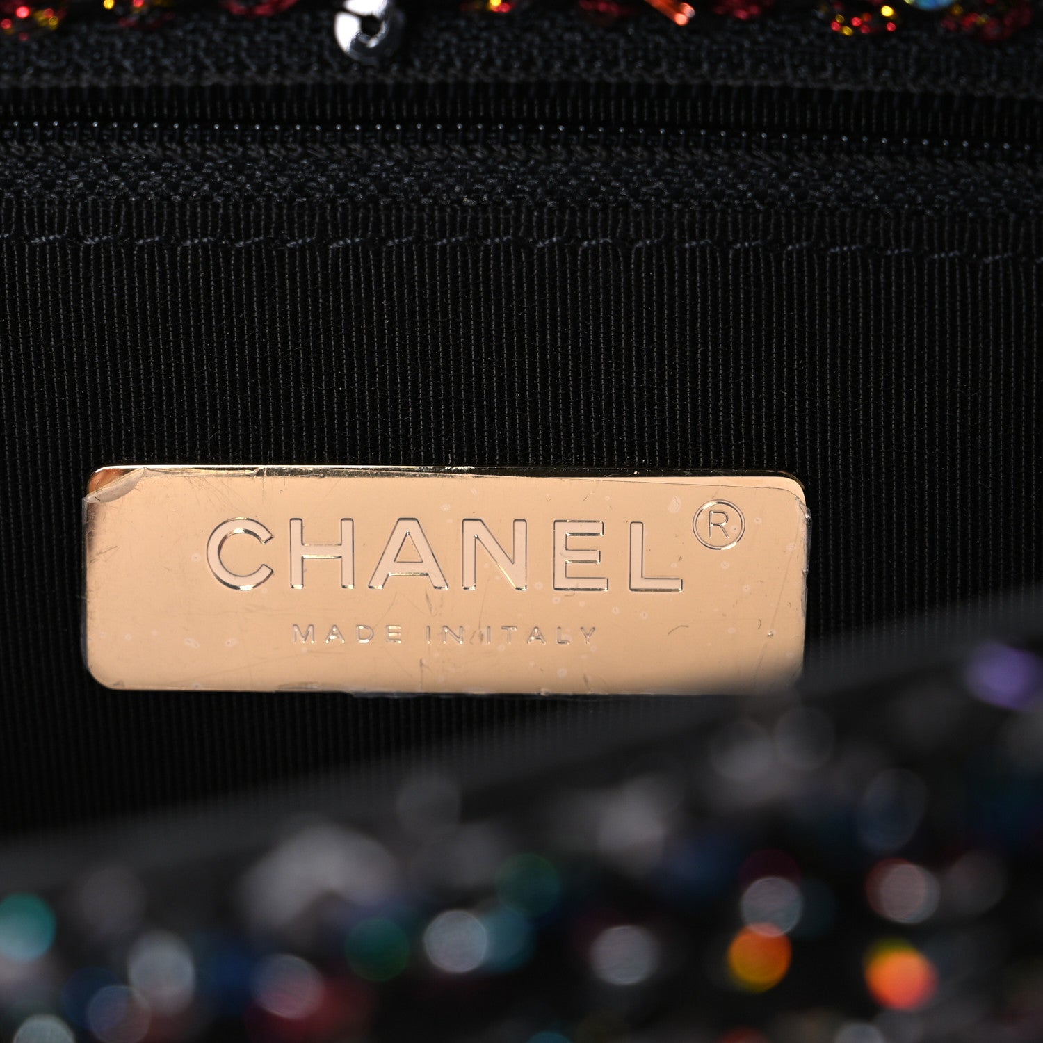 Chanel Tweed Sequin Quilted Medium Chanel 19 Flap Black Multicolor