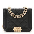 Chanel Caviar Quilted Boy Flap Waist Belt Bag Black