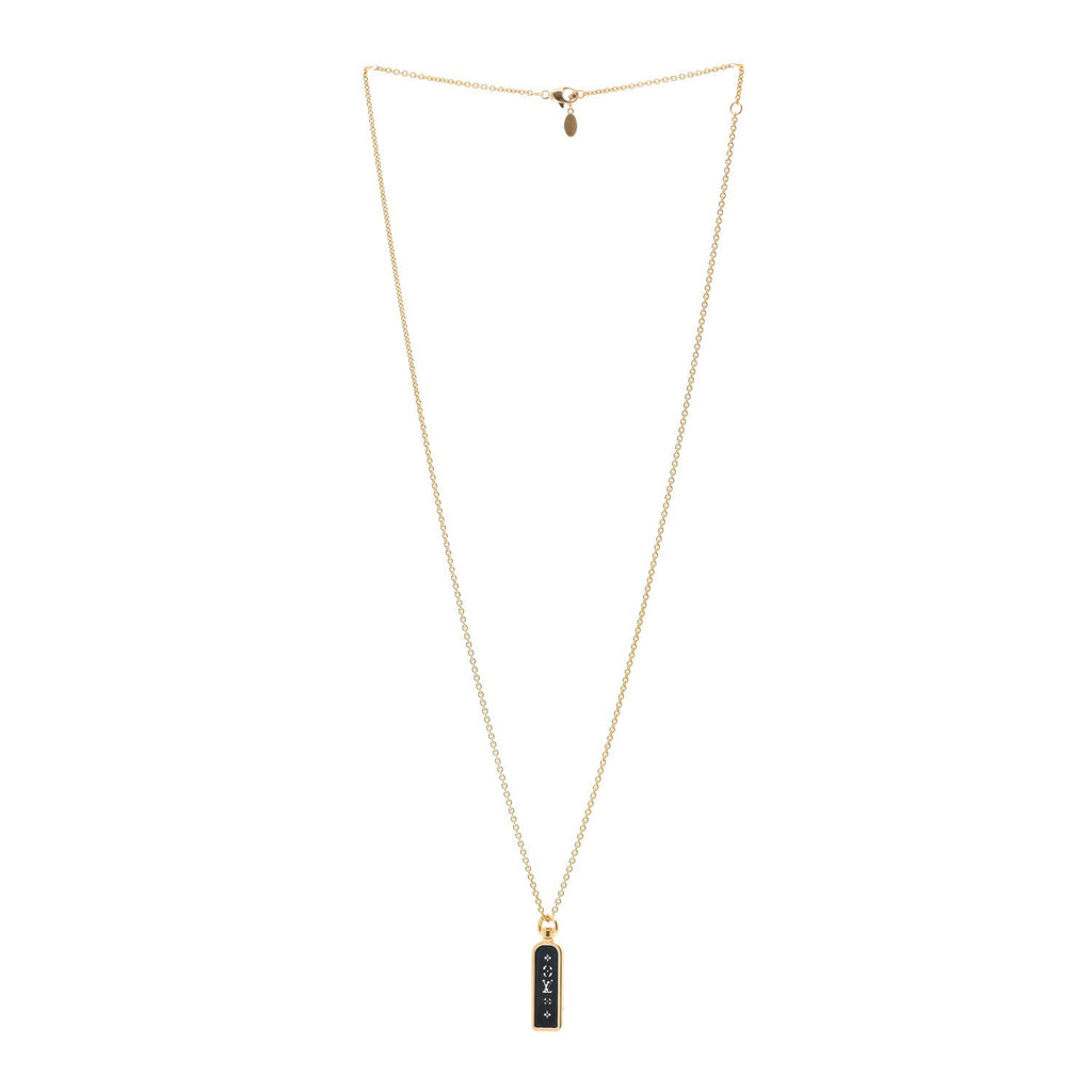 Louis Vuitton 18K Yellow Gold Blue Titanium Small Les Gastons Tag Pendant Necklace