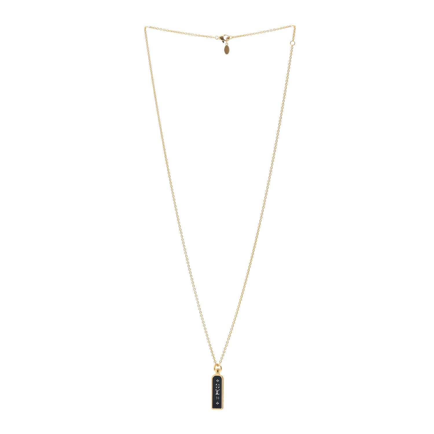 Louis Vuitton 18K Yellow Gold Blue Titanium Small Les Gastons Tag Pendant Necklace