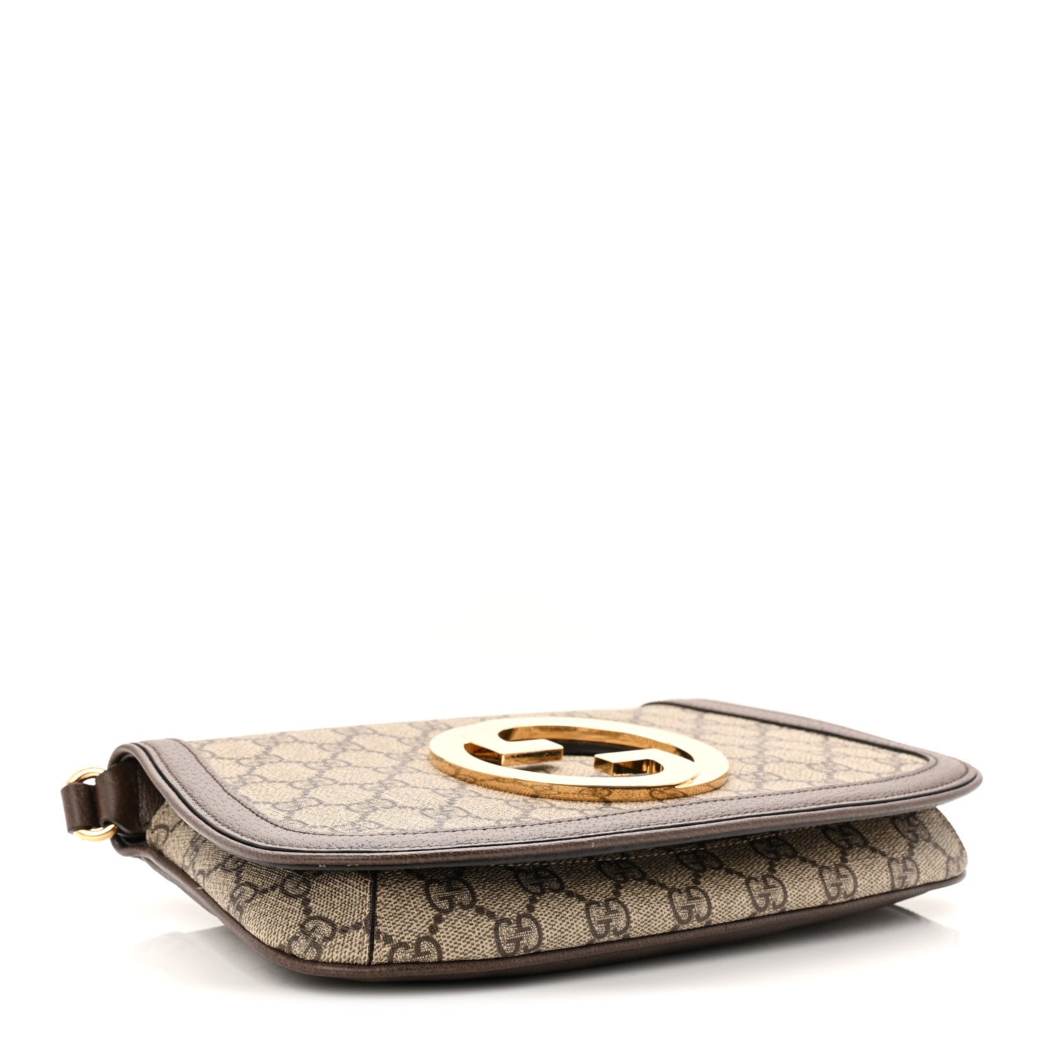 Gucci GG Supreme Monogram Textured Dollar Calfskin Blondie Chain Shoulder Flap Bag Beige Ebony New Acero