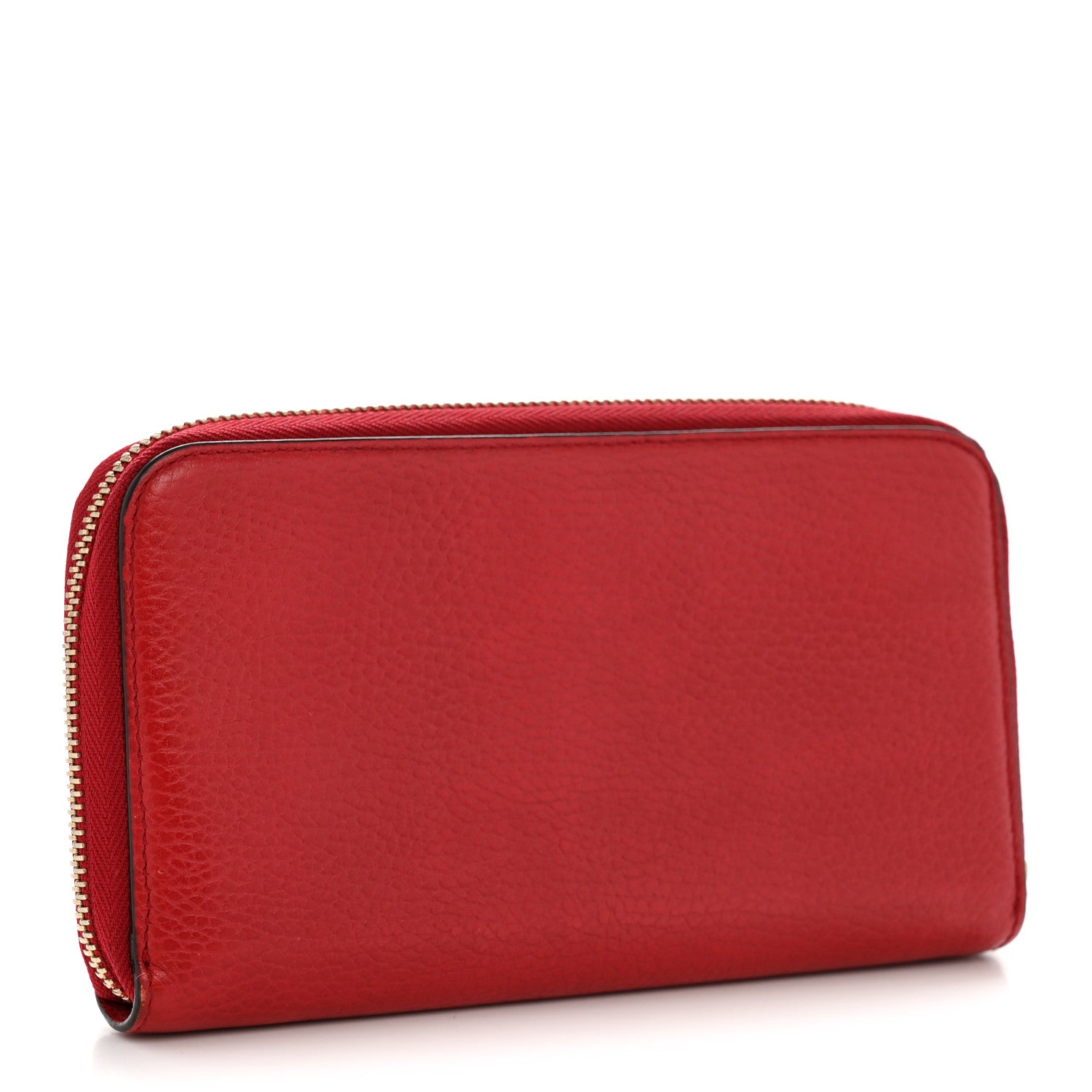 Gucci Dollar Calfskin GG Zip Around Wallet Red