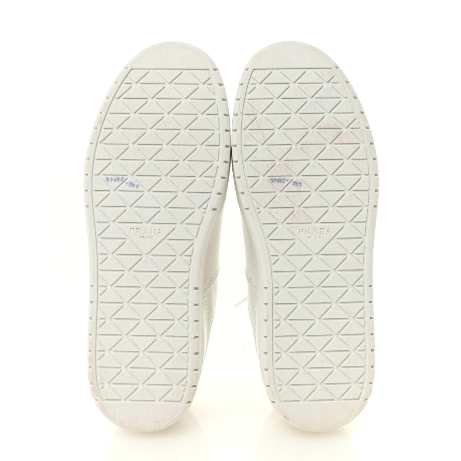 Prada Vitello Rois Triangle Womens Downtown Platform Low Top Sneakers 37 White