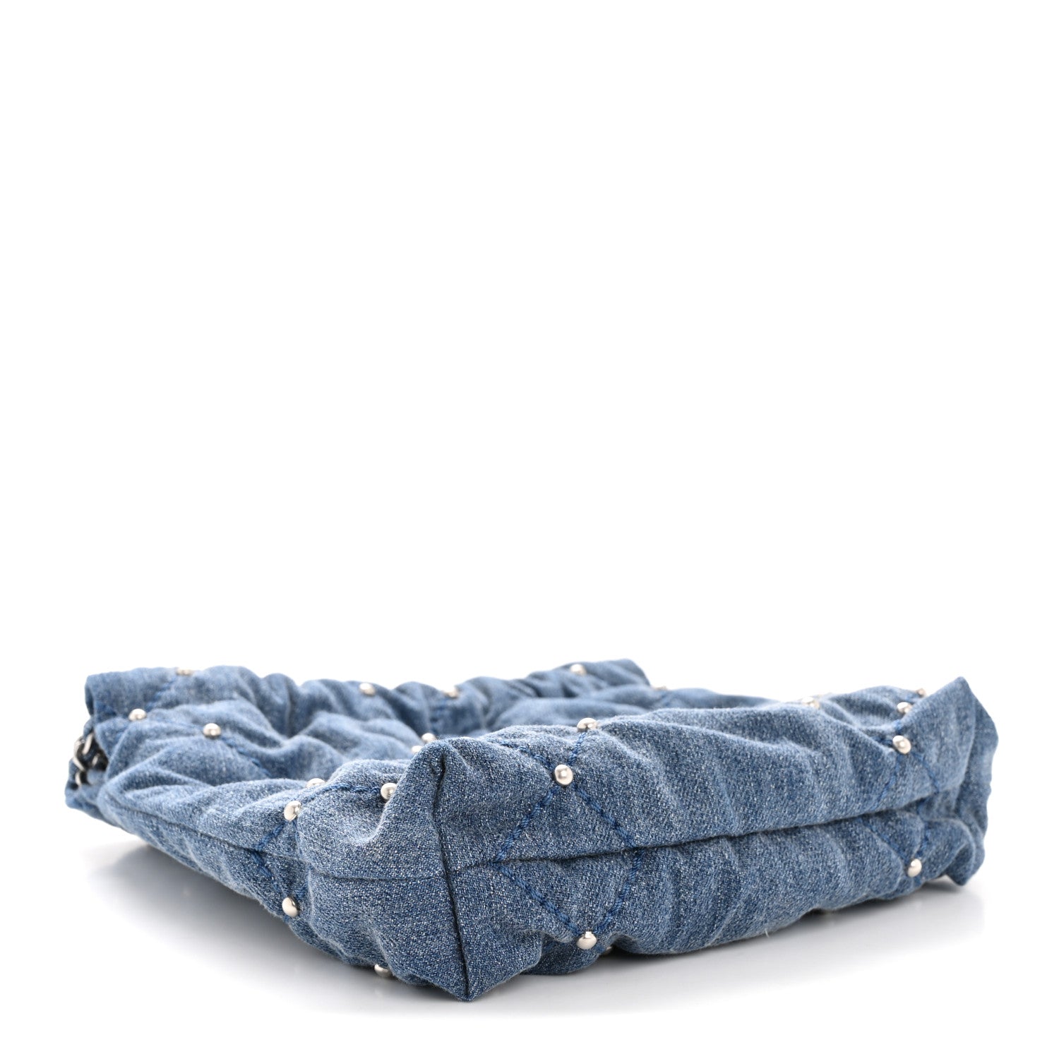 Chanel Washed Denim Quilted Studded Mini Chanel 22 Blue