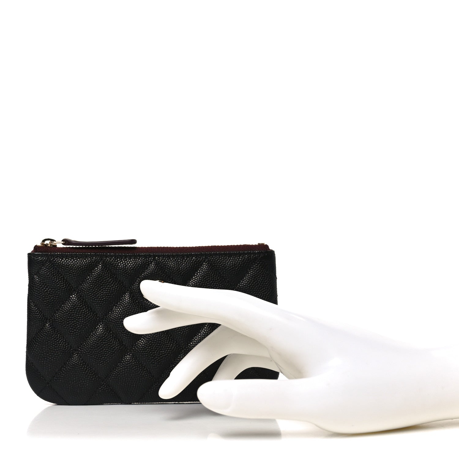 Caviar Quilted Small Cosmetic Case Black