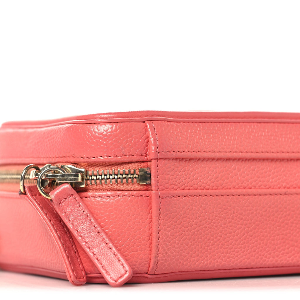 Chanel Caviar Quilted Small CC Filigree Vanity Case Pink